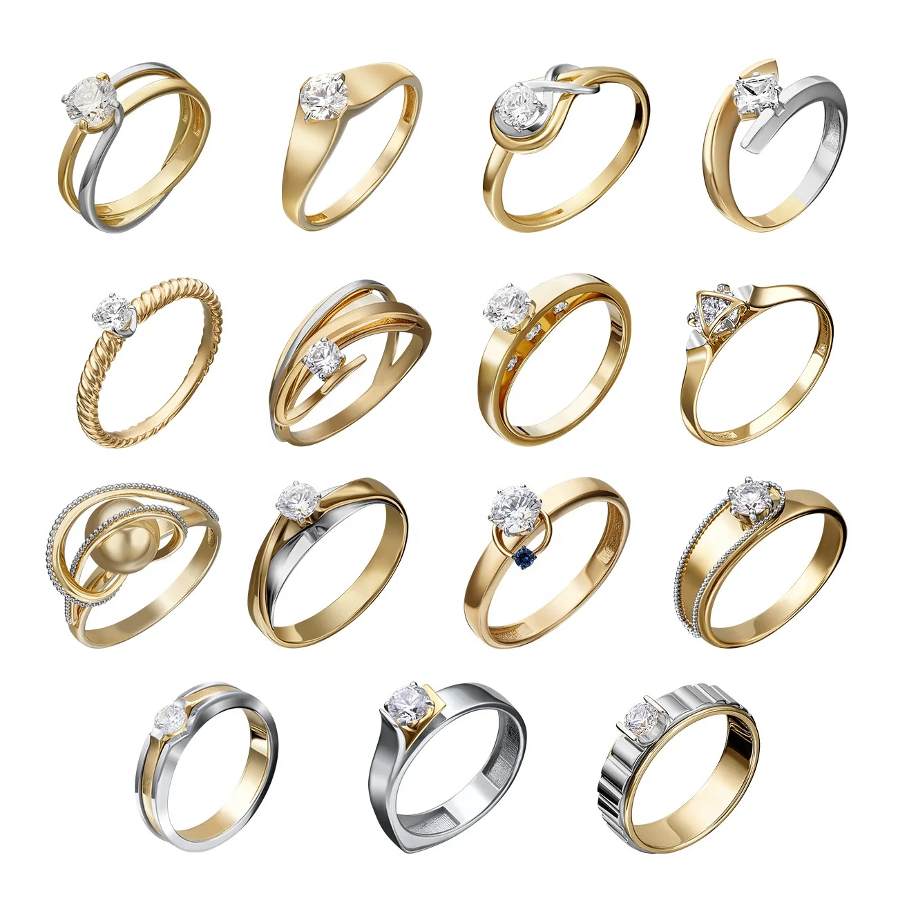 Engagement Classic Ring 14K Yellow Rose White Gold Cubic Zirconia Synthetic Spinel Custom Personalized Jewelry OEM ODM