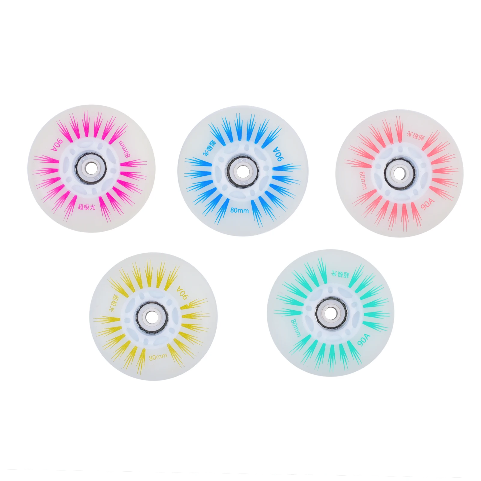 80*24Mm Wholesale 90A Hardness Customized Inline Quad Roller Skate Scooter Baby Swing Car Flashing Roller Pu Wheel