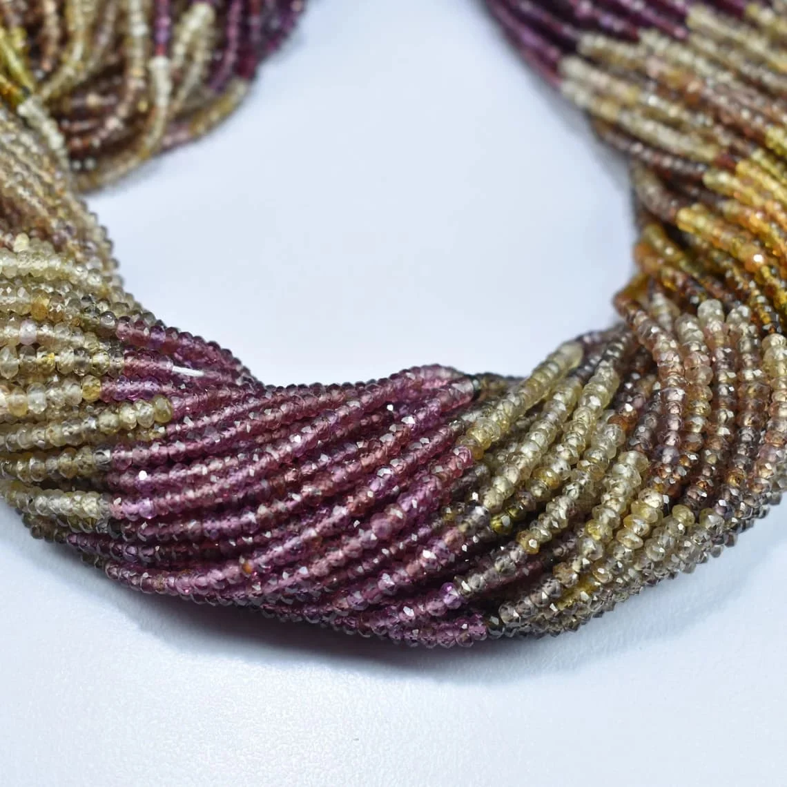 Natural Tundra Sapphire Faceted Rondelle Beads Multi Tundra Sapphire Gemstone Beads For Jewelry Making Wholesale Bulk Supply