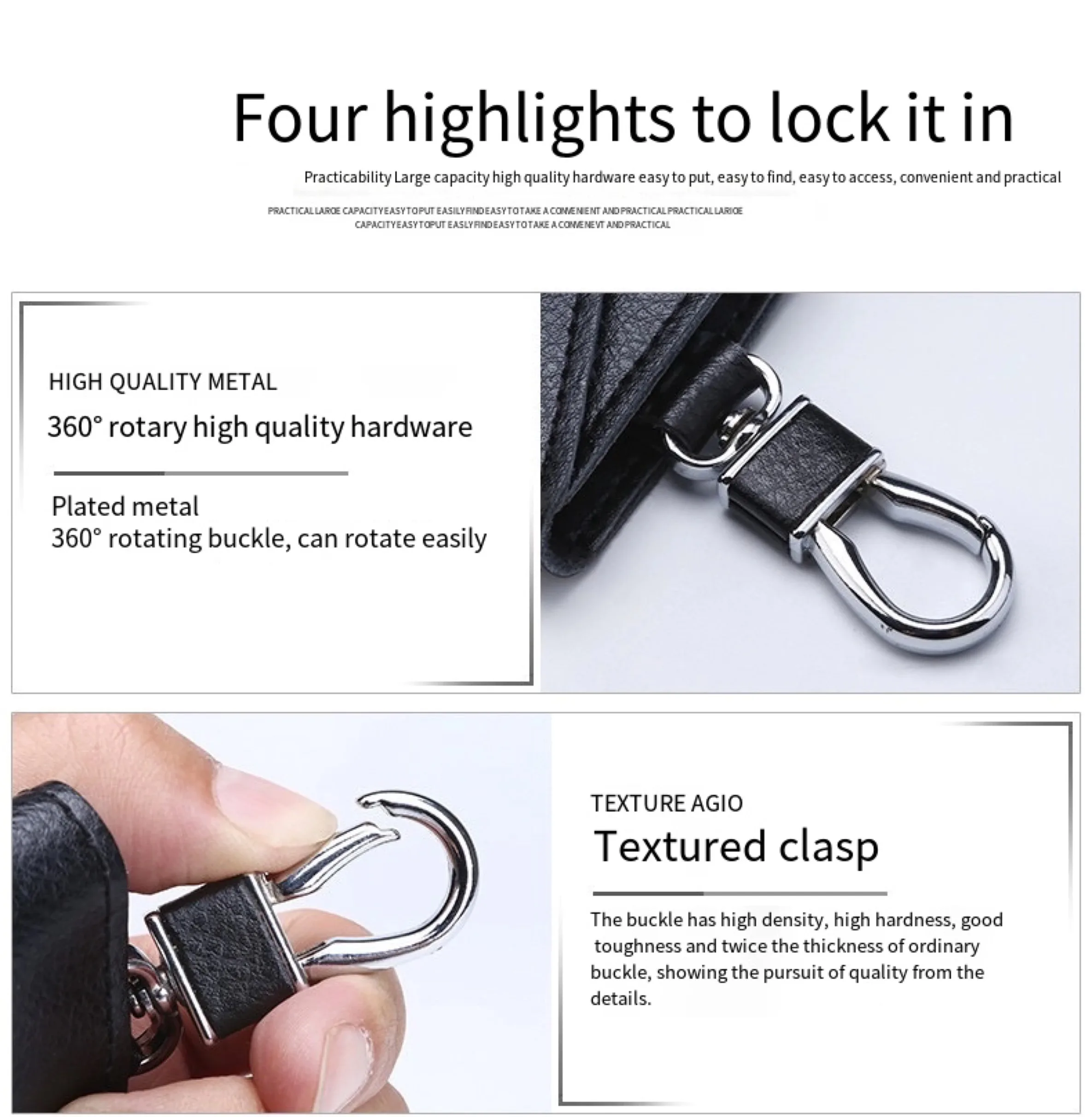 Genuine Leather Keychain Men Women Key Holder Organizer Pouch Cow Split Car Key Wallet Housekeeper Key Case Mini Card Bag