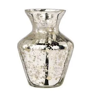 Handcrafted Modern Flower Vases Silver Shiny Finishing Hotels Dinner Tabletop Decoration Customized Size Vessel Flower Vases