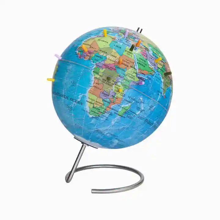 Industrial-style metal globe With wooden Base Contemporary globe-shaped metal Decorative Item Manufacturer