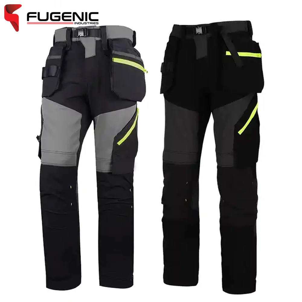 OEM Service Black And Gray Color Men Work Wear Cargo Pants With Many Pockets Safety Trousers BY Fugenic Industries