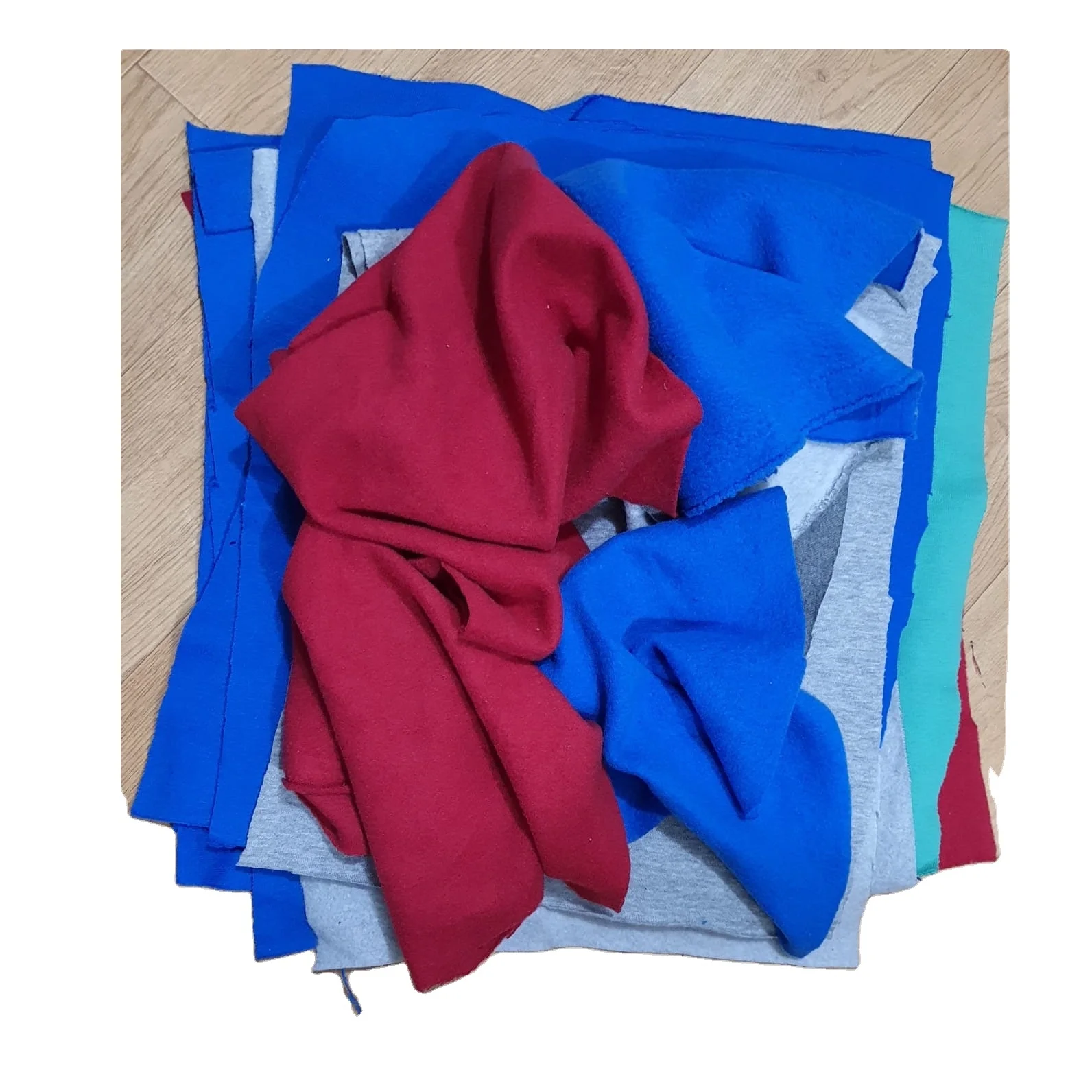 Textile Waste Cotton Rags Industrial Packaging Light Color Fleece Fabrics Rags Materials 80% polyester 20%cotton Wholesale