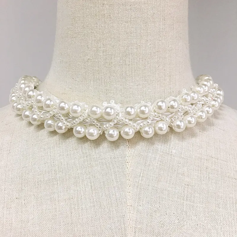 2 см широкая ручная работа отделка бисером жемчужная бисерная кружевная лента «сделай сам» аксессуары бусины кружевное платье из семян для свадебной одежды