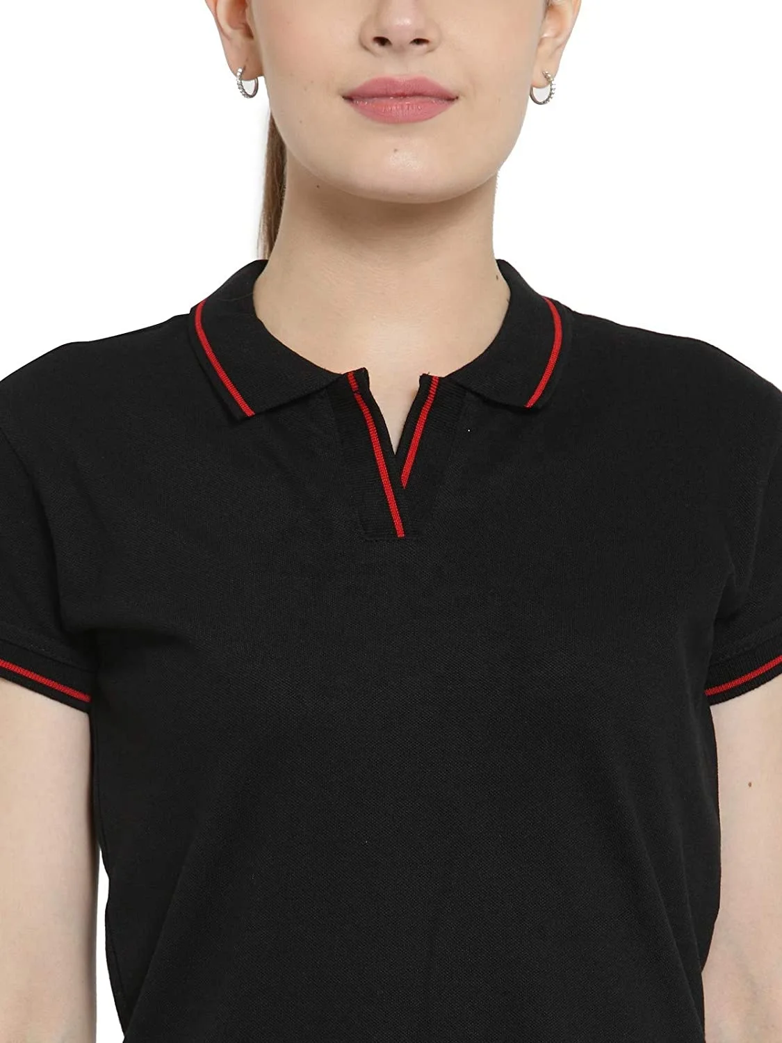 Summer lapel sports T-shirt ladies large size cotton pique short-sleeved high quality loose compassionate polo shirt for women