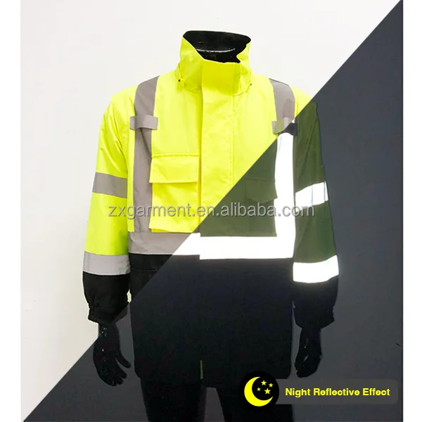 Waterproof Fireproof 98% Polyester 2% Carbon 150D*150D Twill Poly Oxford Rain Coats High Visibility