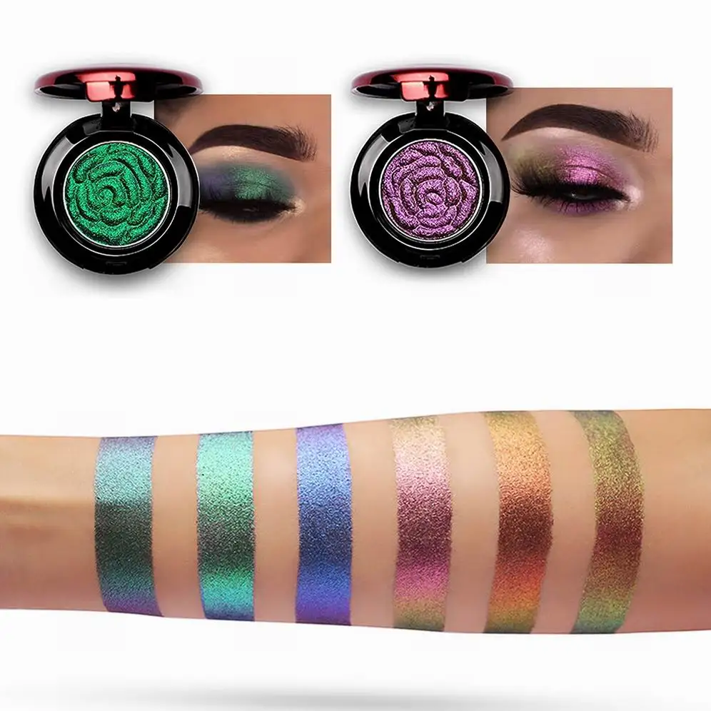 100% Vegan Cruelty Free High Quality Custom Logo Eye Makeup Duochrome Cosmetics Chameleon Pigment Glitter Pressed Eyeshadow