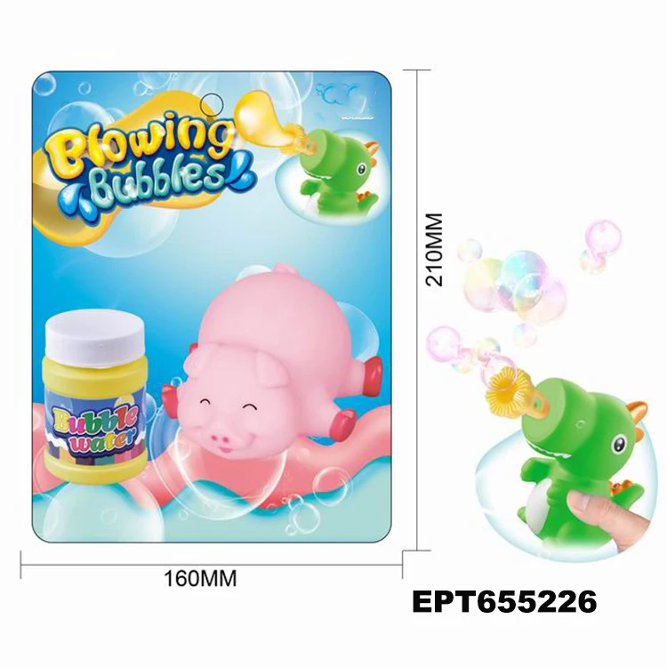 EPT $1 Dollar promotion Toys Mini Bubble  Dinosaur Blower Pig Gun Animal Bubble Toy