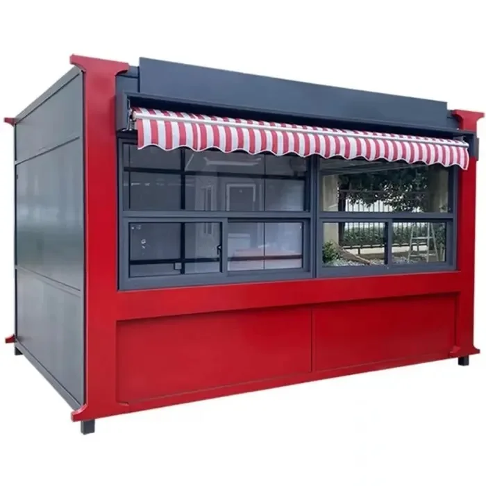 Mobile Store Coffee Bar Shop 20ft Shipping Container Restaurant with Kitchen