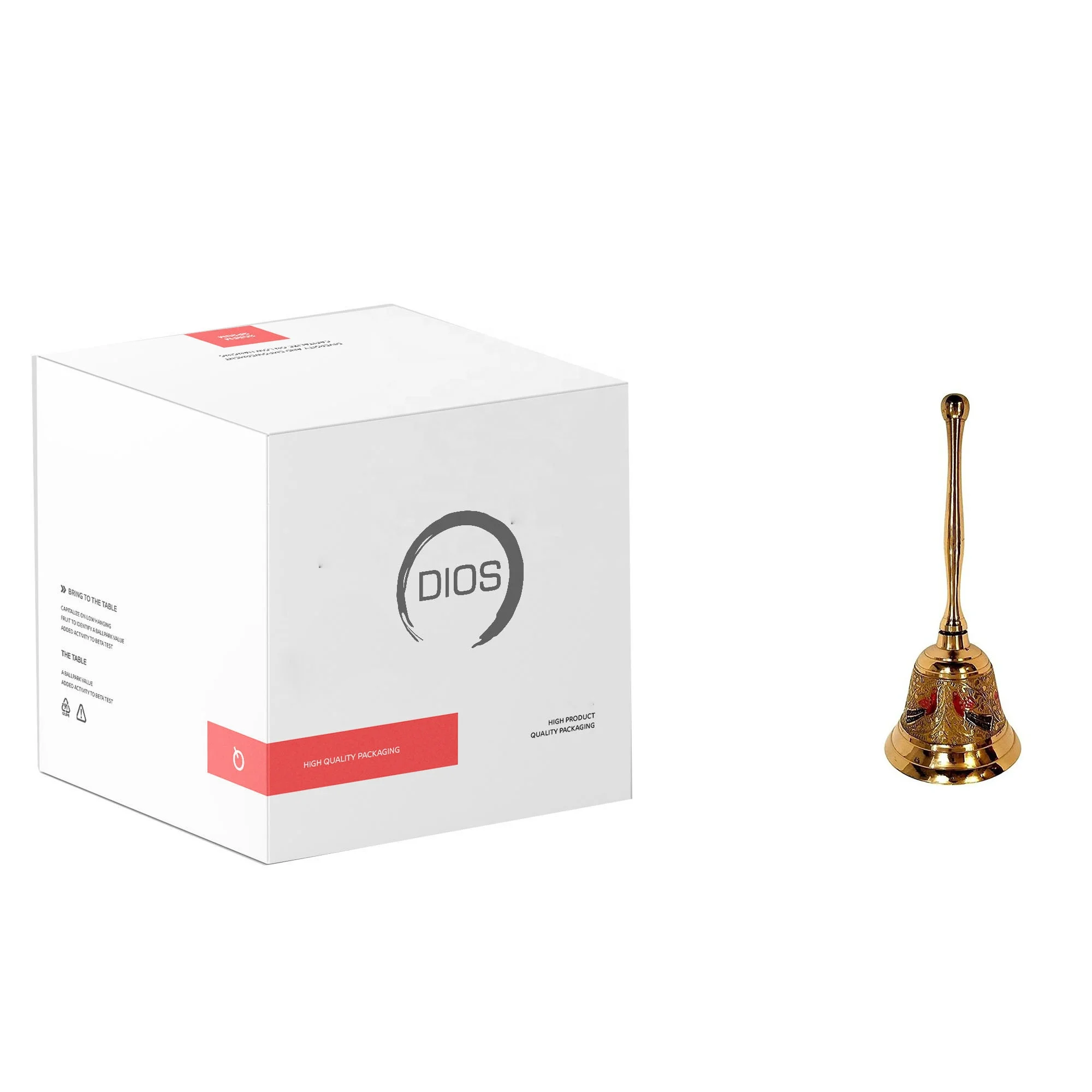 Brass Handle Bell new Design brass Hand bell With new design handle new Look Metal Peon Bell For Office