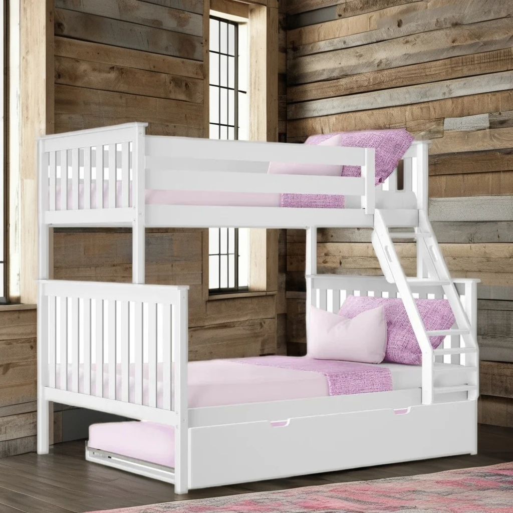 Modern Full Size Bunk Bed for Kids Sturdy Solid Wood with Generous Storage Ideal for Apartments Farmhouses Warehouses and Villas