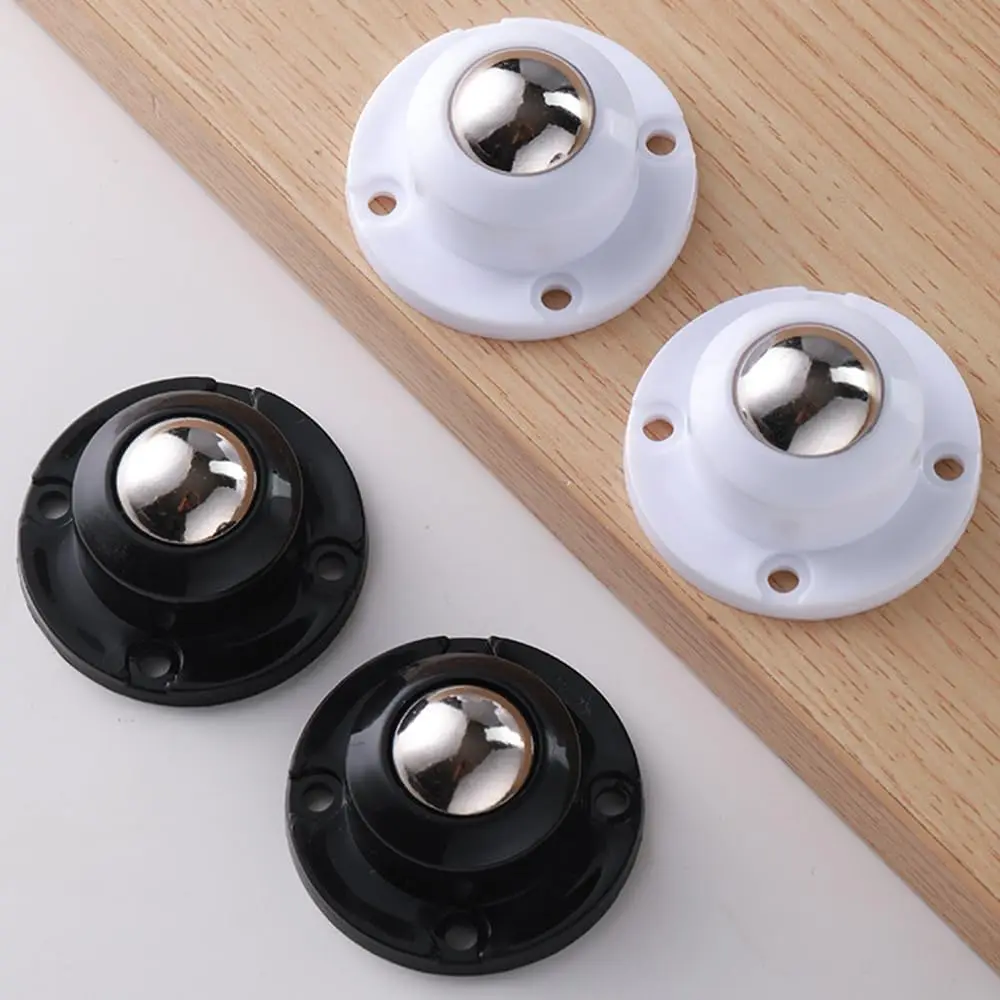 4 Pack Self Adhesive Stainless Steel Rollers Low Profile Swivel  Furniture Caster Wheels