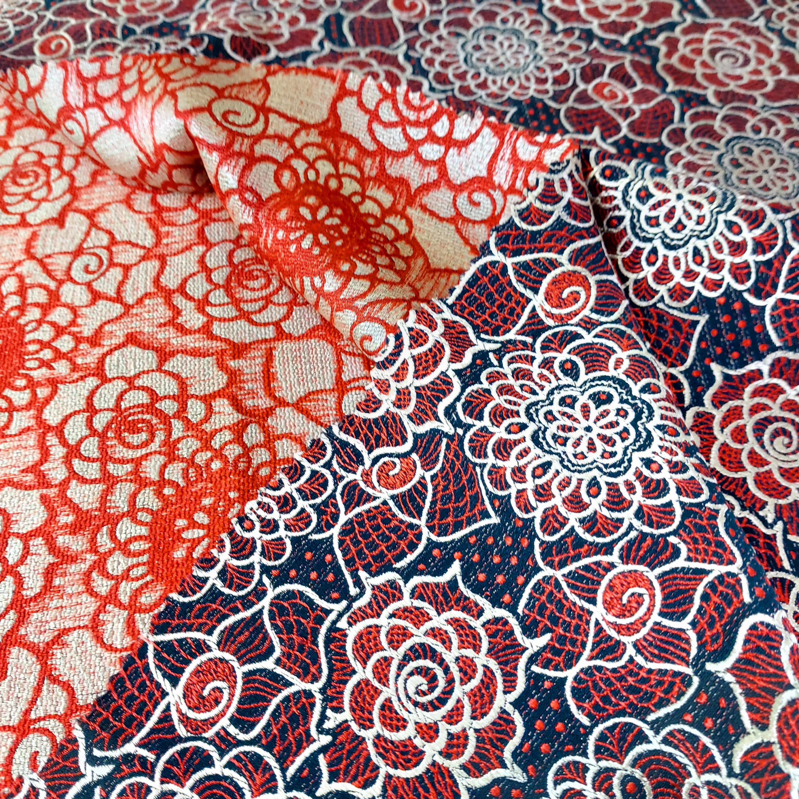 Jacquard Fancy Fabric Wholesale Price Flowers Motif For Women Long Dress Balochi Kaftan Longyi Aodai Woven Fabric Vietnam #K484B