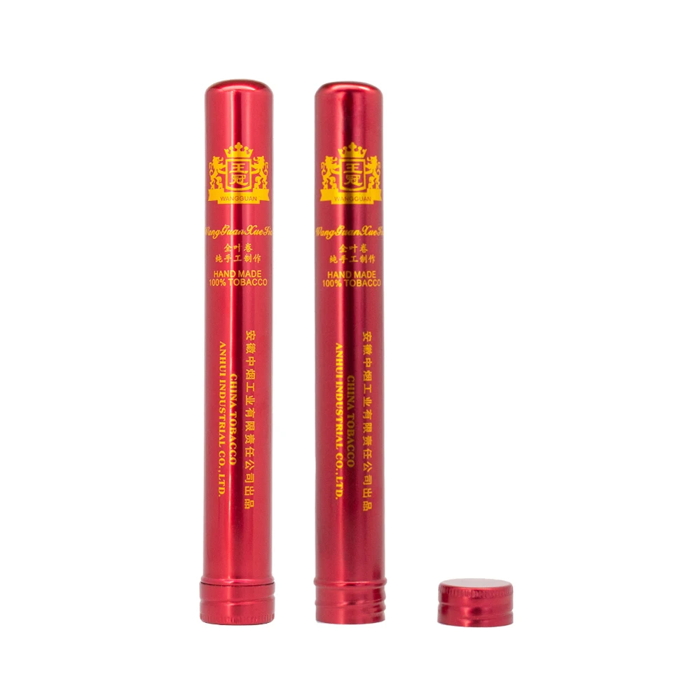 aluminium metal cigar accessories single cigar tube with lid
