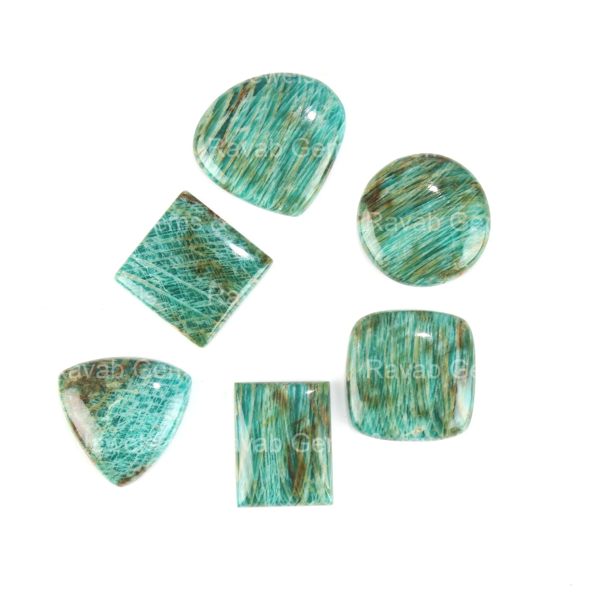Top Quality Natural Green Amazonite Loose Gemstone Jewelry Making Mix Size and Shape Lot Cabochon Affordable Price Wholesaler