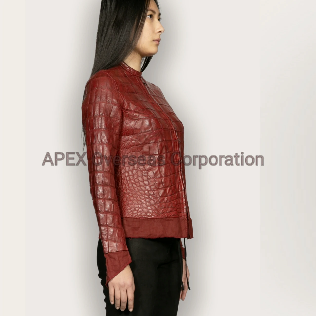 Hot Sale Leather Woman Jacket Fashionable Wholesale Women Crocodile Python Alligator Python Leather Design Women Jacket