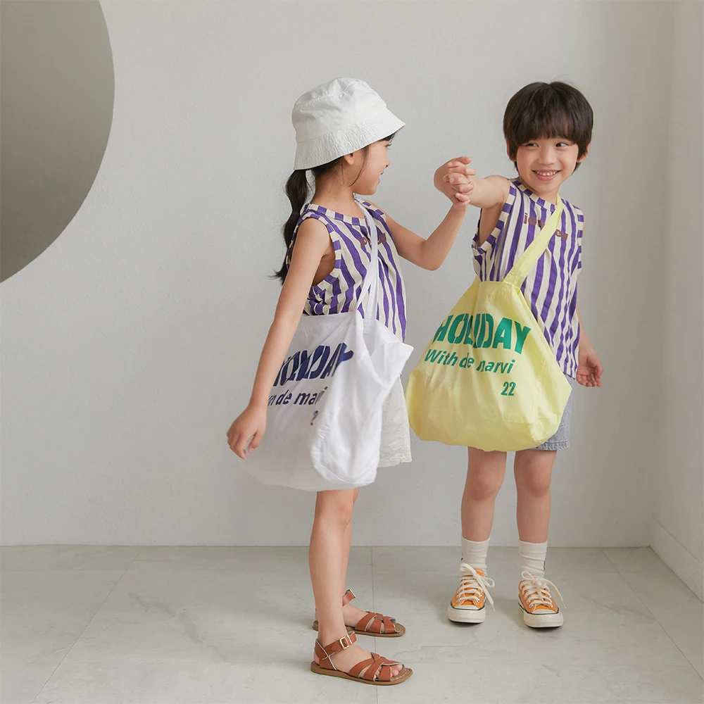 DE MARVI Kids Toddler Cotton Letter eco shoulder bag Boys Girls Summer Four season Wholesale Korean Manufacturer MADE IN KOREA