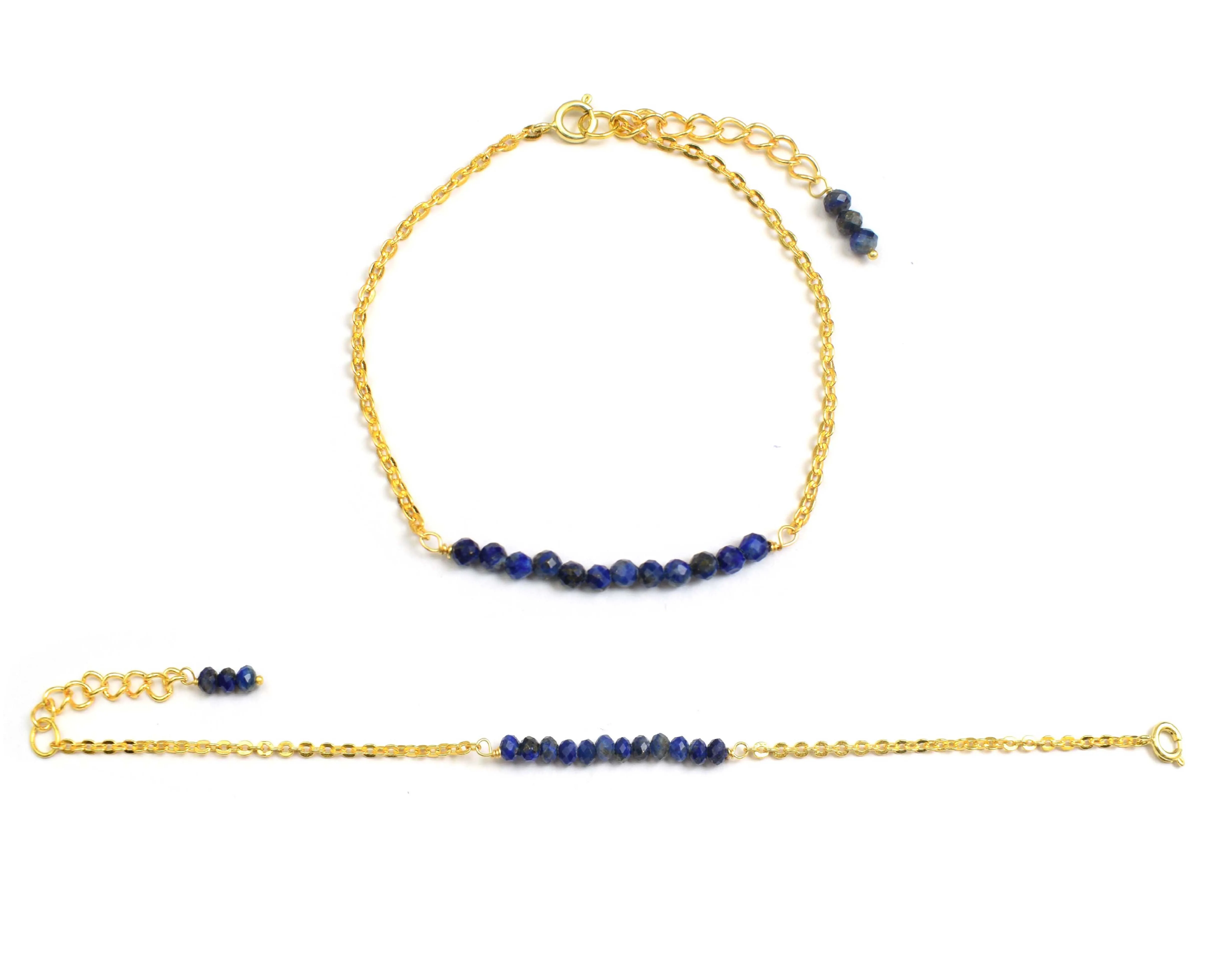 Handmade Gold-Plated Bracelet with Multi-Gemstone Beads New Design Rondelle Shape for Gift for Her Featuring Onyx Pearl Diamond