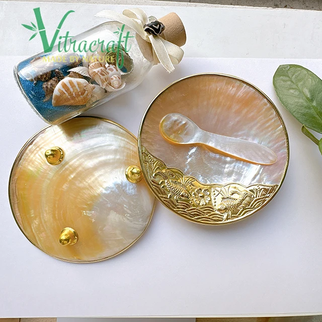 Handmade plate serving Caviar eggs Made from High Quality Natural Mother of Pearl shell Perfect for serving Caviar Size 10cm