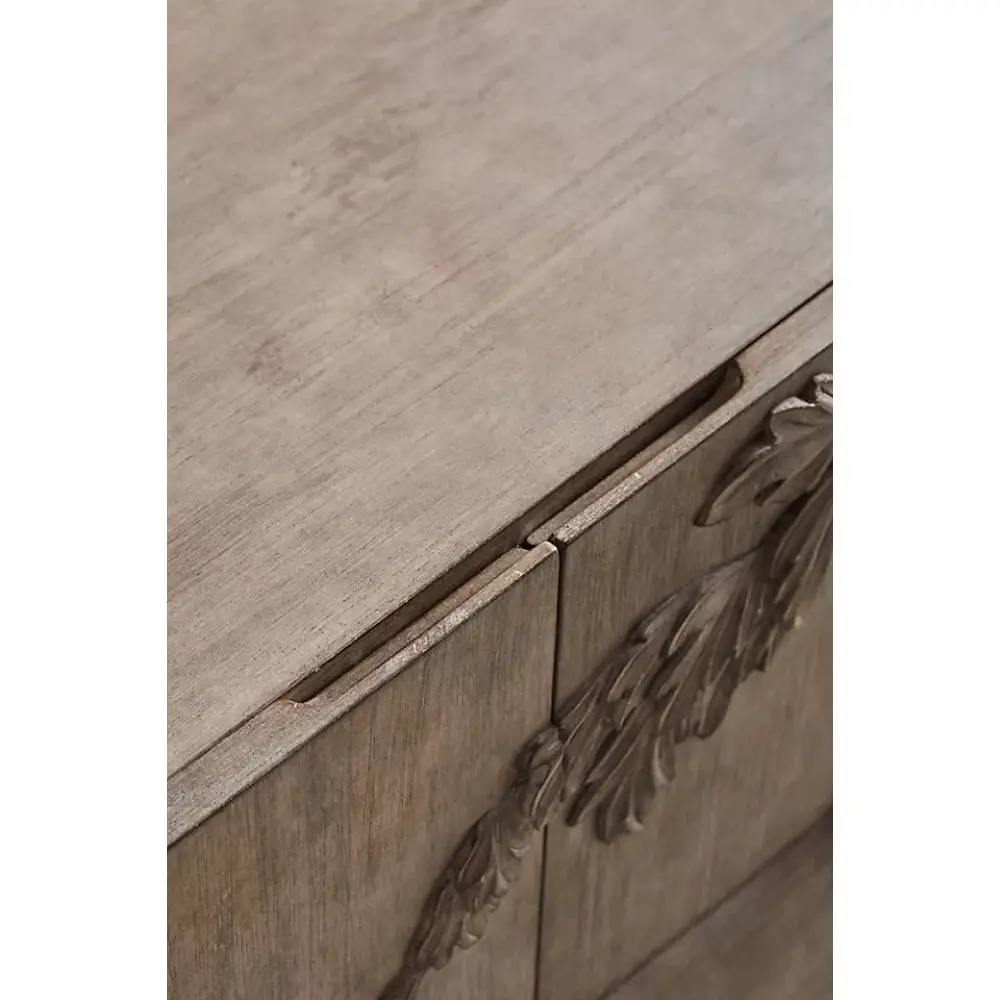 modern luxury vintage antique royal living room wooden carved handmade bird and trees hand carved land sky cabinet sideboard MAH