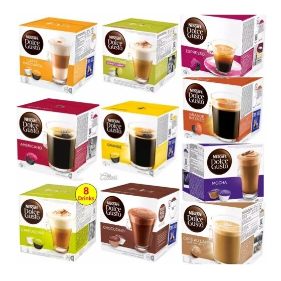 Nescafes Dolce Gusto Cafe Au Lait кофейные стручки 16 упаковок