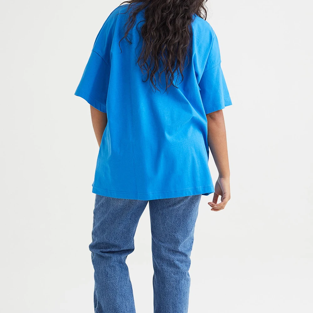 High Quality Long Sleeve Streetwear Heavyweight Ladies Black Gym 100% Cotton Oversized Plain Vintage Custom Women T Shirt