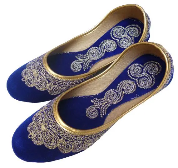 Good Quality New Wedding Fancy Flat Khussa Punjabi Jutti Pakistani Style Ladies Fashion Stones Khussa Shoes