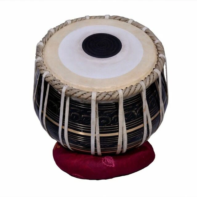 Tabla Drum Set Black Painted Designer Brass Bayan Sheesham Dayan With Bag