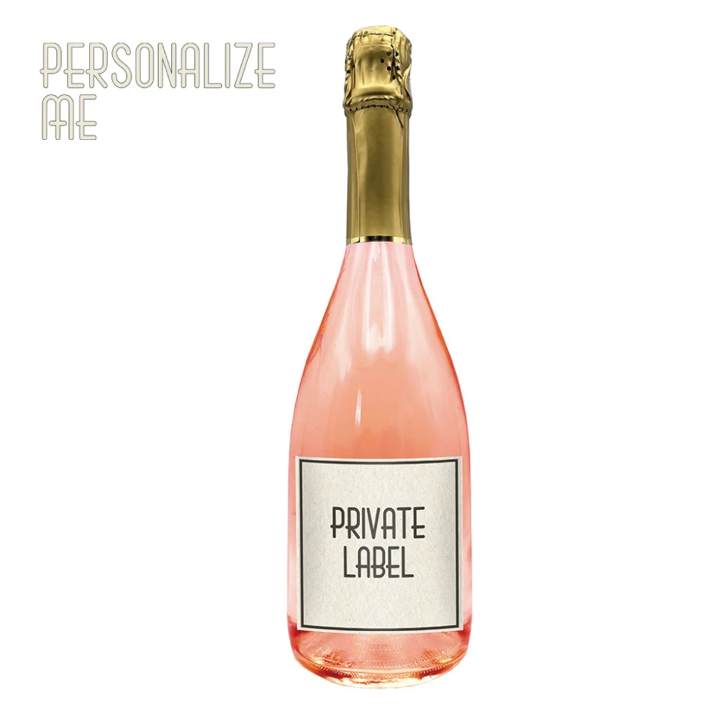 Sparkling Alcohol free Rose with personalized label for restaurant hotel corporate gadget idea for Christmas gifts merchandising