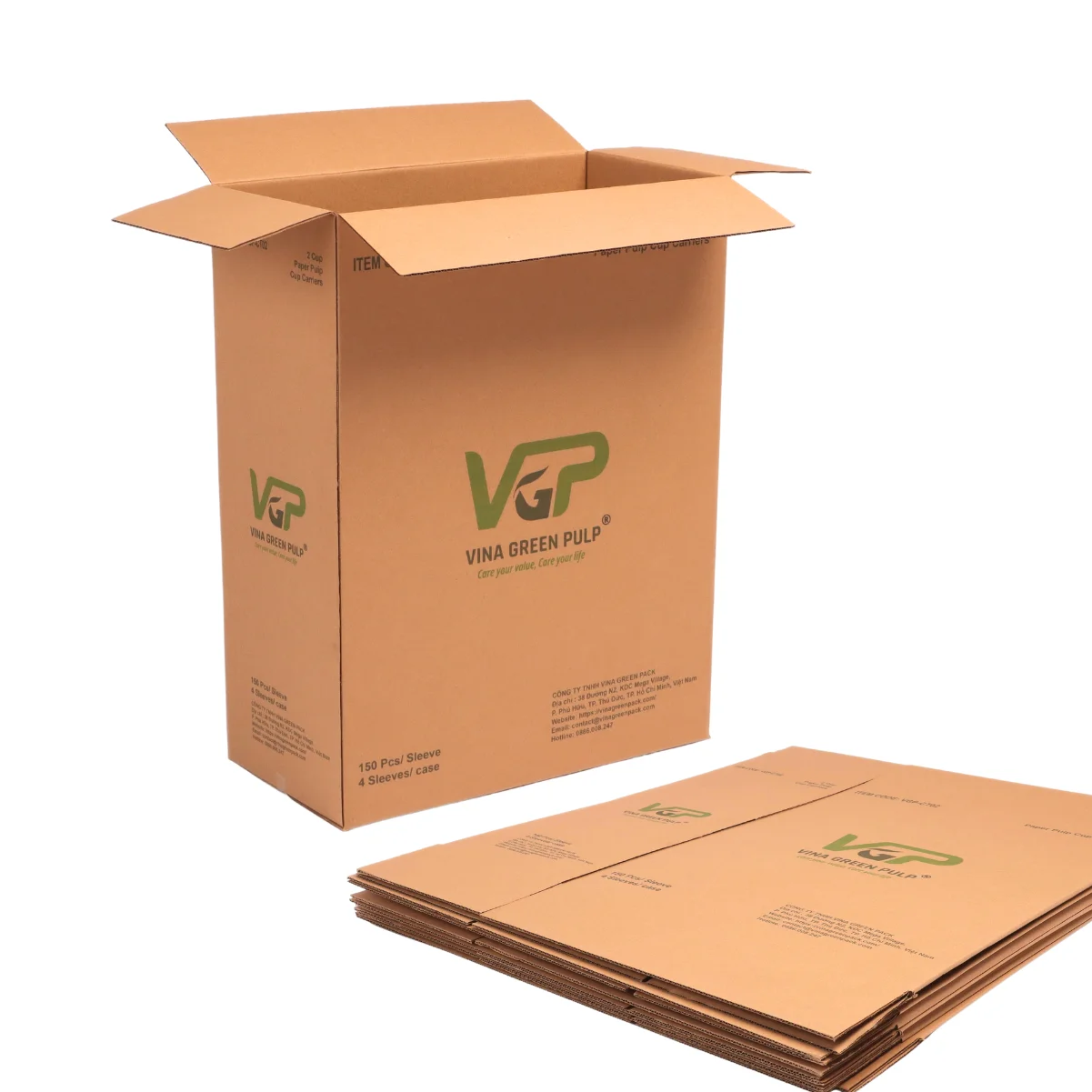 Good Quality Double Walls Cartons Paper Corrugated Packaging Boxes Using Carton Paper with Logo Customized Made in Vietnam