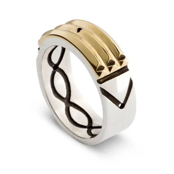 High Quality Wholesale 925 Italian Silver Band Ring Men Energy Spiritual Ring Anillo Atlante Atlantis Ring Silver