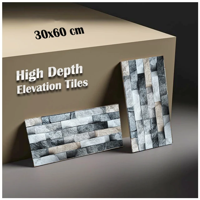 Modern 300x600 mm Porcelain Exterior Wall Tiles Natural Stone Mosaic High Elevation Anti-Slip Outdoor Decoration Wall Tiles