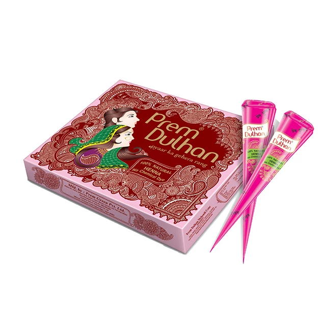 Prem Dulhan Natural Henna Mehandi Cones Pack of 12