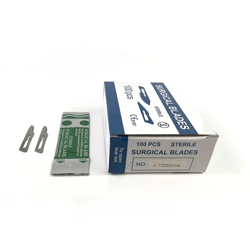 Sterilized Stainless/Carbon Steel Surgical Blade 14 Scalpel Dermaplaning Blade 14