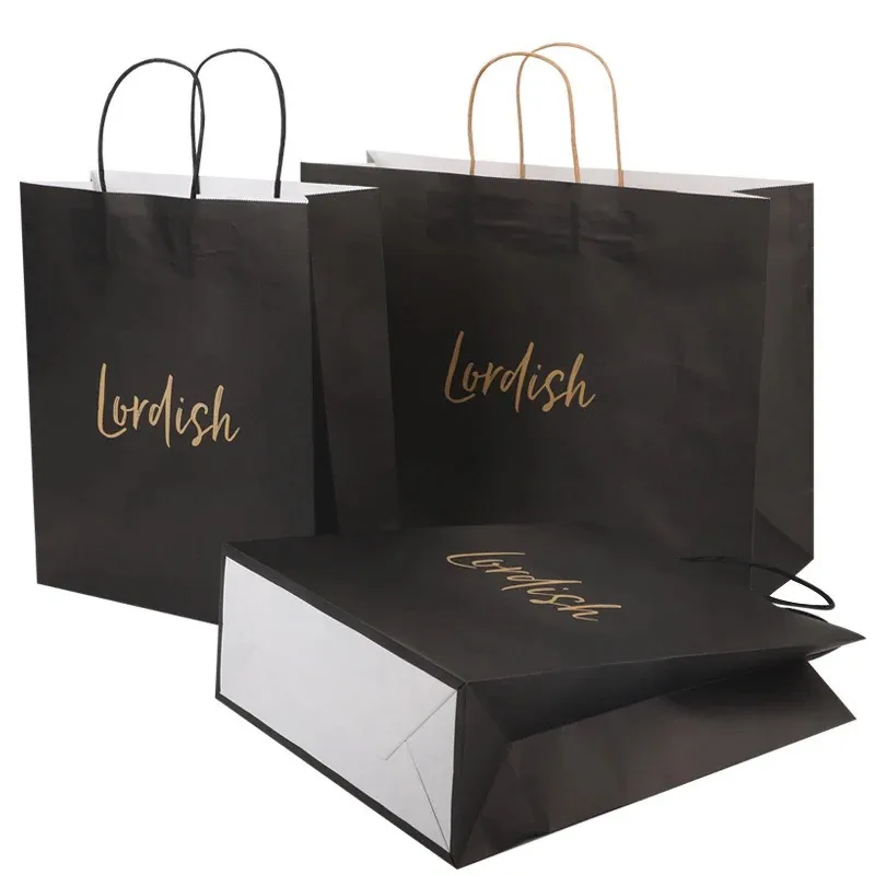 Full Certificates High Quality Custom Logo Kraft Recycled Paper Shopping Gift Bag