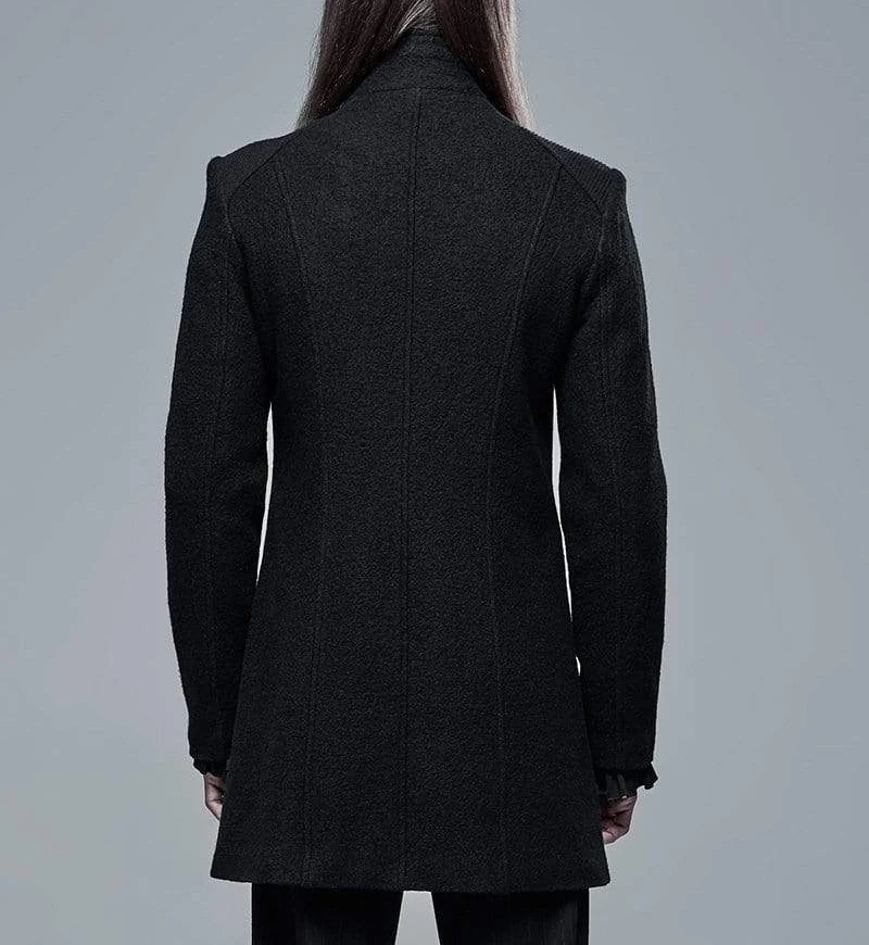 Men Gothic Coat Leather Hooded Medieval Gothic Retro Punk Long Sleeve Jackets Custom Gothic Wear