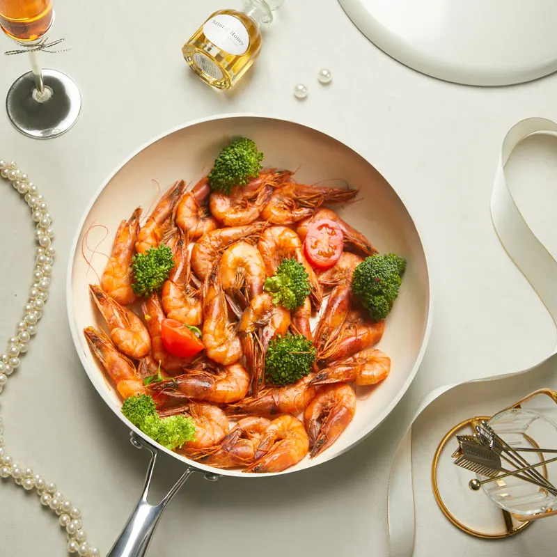 Healthy No Oil No Smoke Long Handle Easy Cooking Pan Skillet Kitchen Handle Nonstick Frying Pan