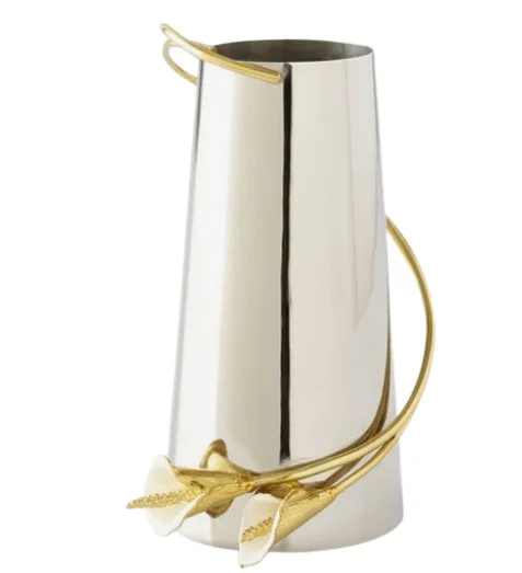 Classic Designer Flower Pot Home Decor and Interior Glossy Gold Finished Flower Vase Hotels And Restaurants