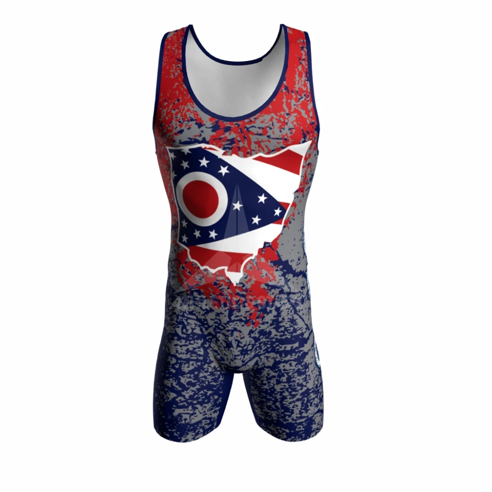 Unisex Printed Wrestling Singlet Sportswear Adult Male or Female Comfortable Fitness Apparel