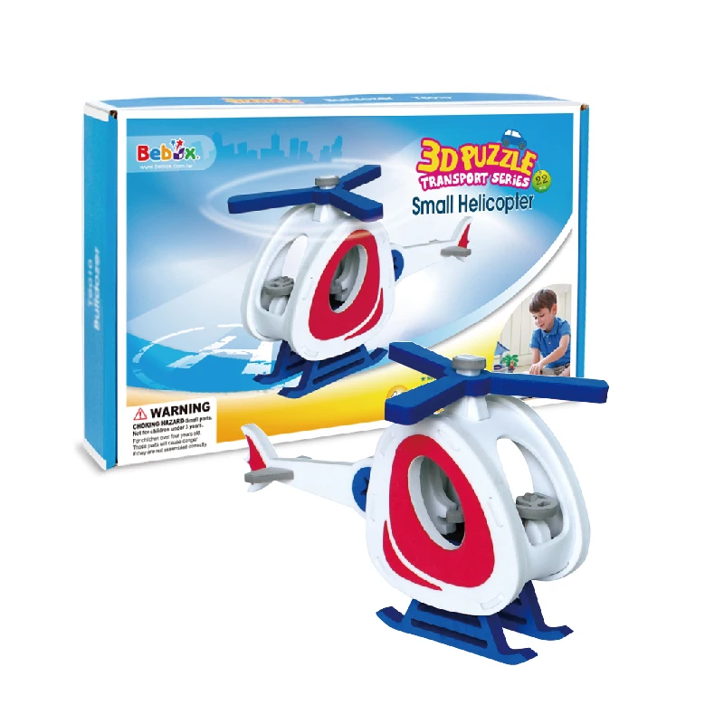 Colorful eva foam educational 3D diy toy helicopter
