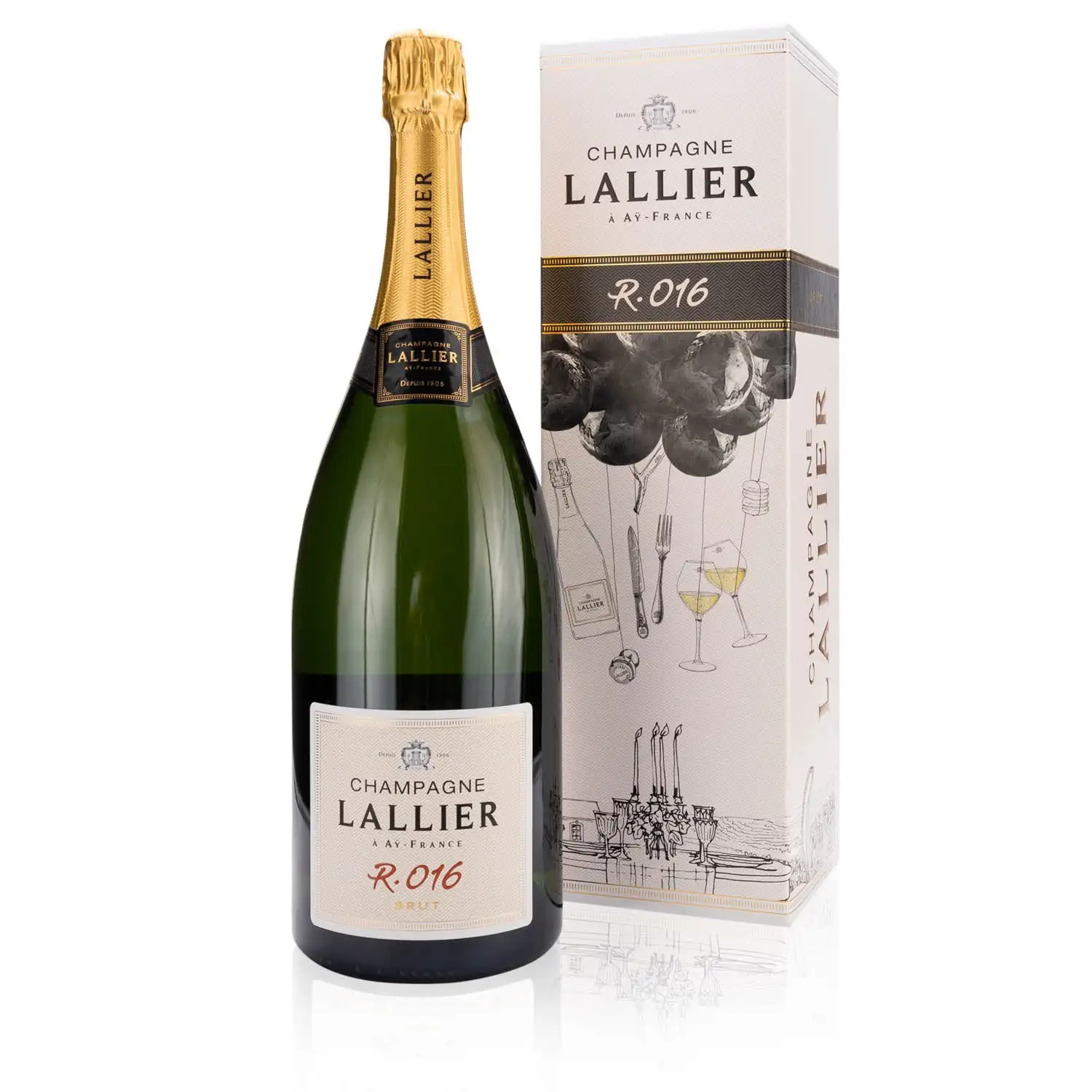 Champagne Lallier R.016 Brut Magnum in gift box