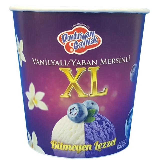 Round 1000ml Personalized Paper Craft Cup with Plastic Lid for 34 oz Food Ice Cream, Cookie, Frozen Yogurt Packaging Container