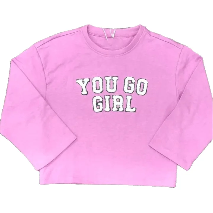 Printed Sweatshirt for Kid Girls Cotton Fleece Long Sleeve Crew Neck Printed Sweatshirt for Children