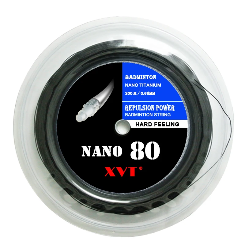 XVT 80 High Quality 30lbs Hard feeling 200 meters   power badminton string / badminton racket string