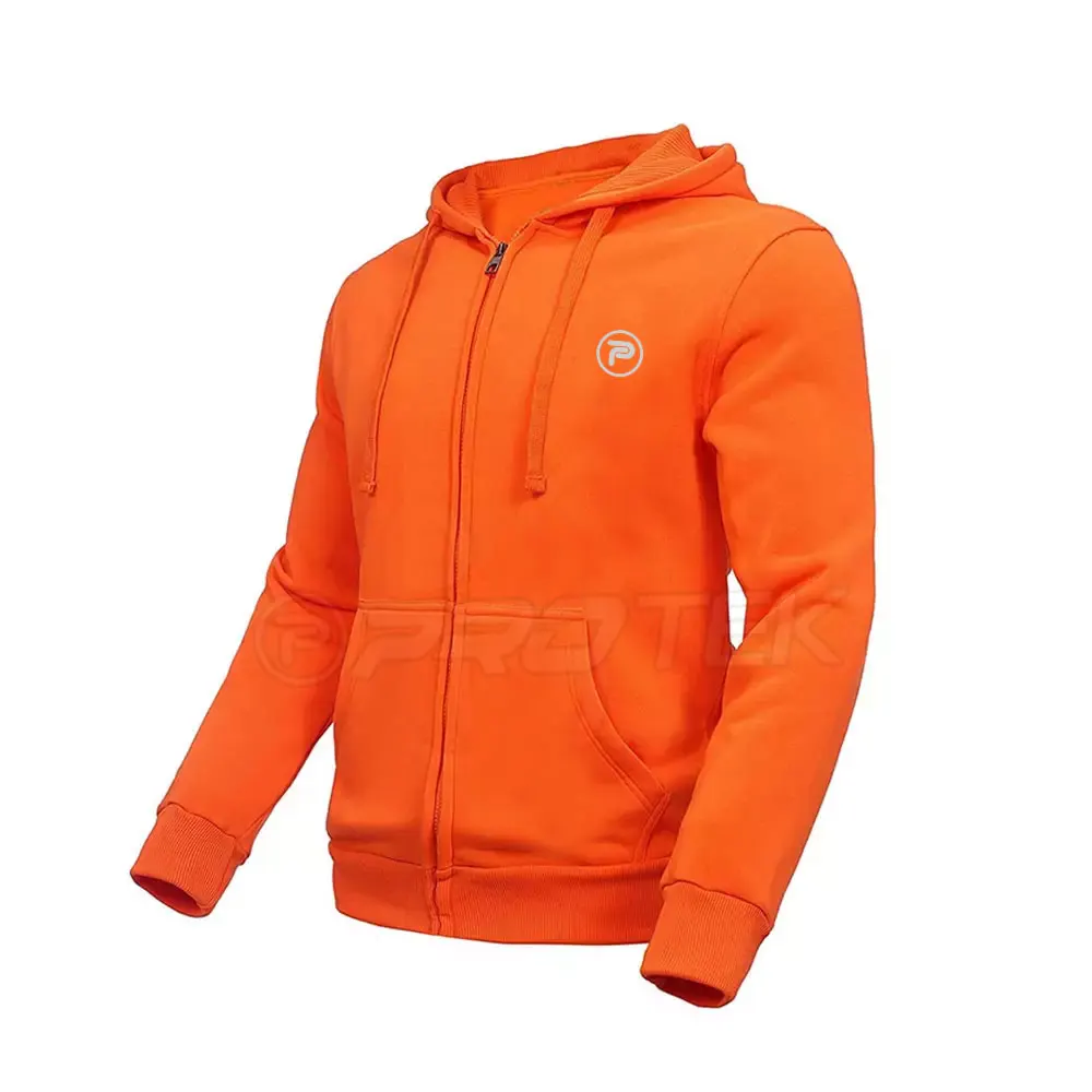 Casual Zipper Simple Blank Tracksuit For Men Orange Color Plain Men Tracksuit Set