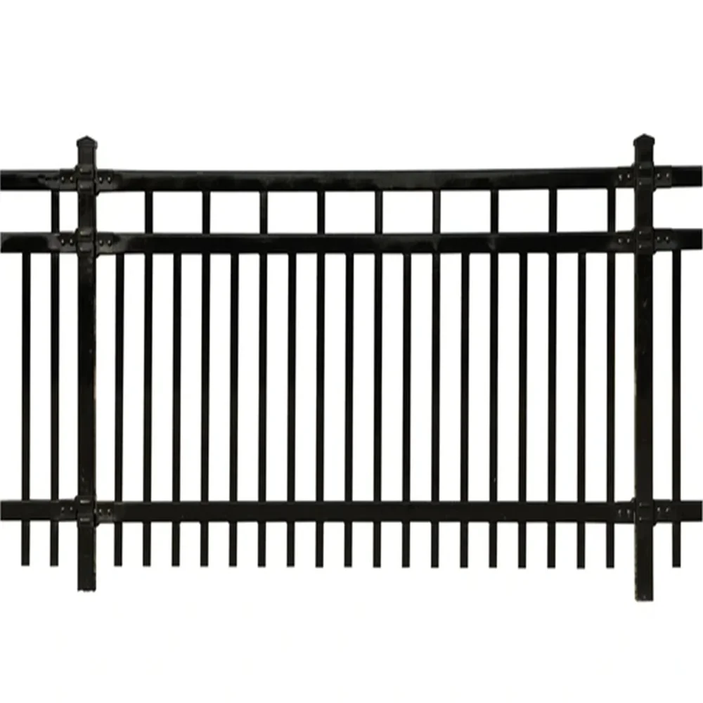 Wrought Iron Pvc Black Steel Trellis Fence Security tubular fence steel fence