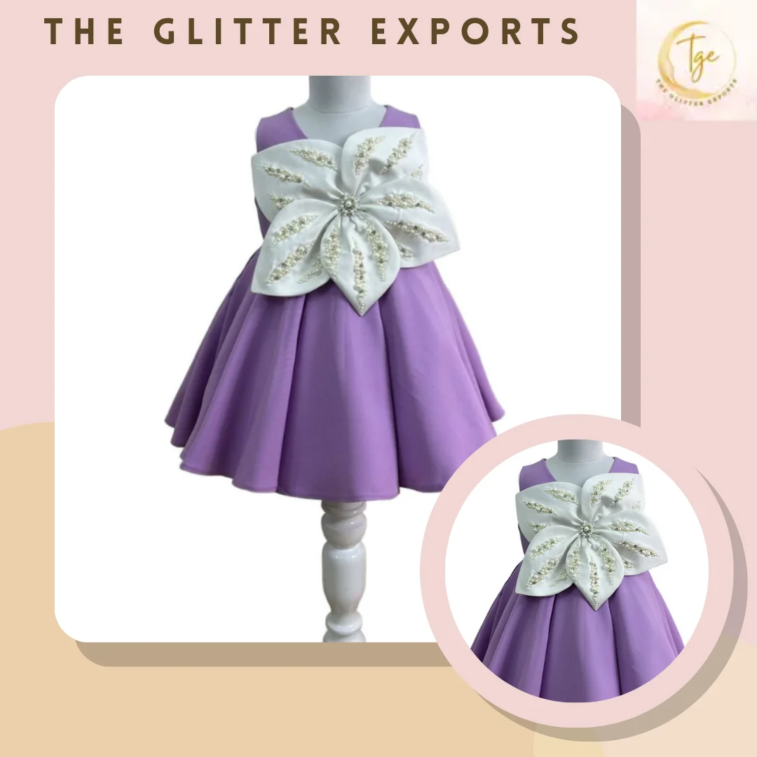 Buy Blossom Pearl Frock Elegant Floral Dress with Delicate Flower Petals and Pearls work Frock Elegant Dress with Delicate