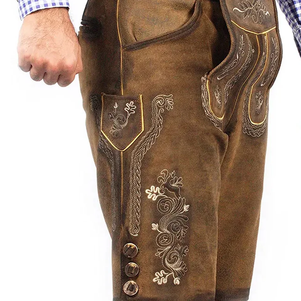 Bavarian Lederhosen Kniebund Hosen Men Ledersosen Trachten Lederhosen Leather Pant With Suspender Made By sky High international