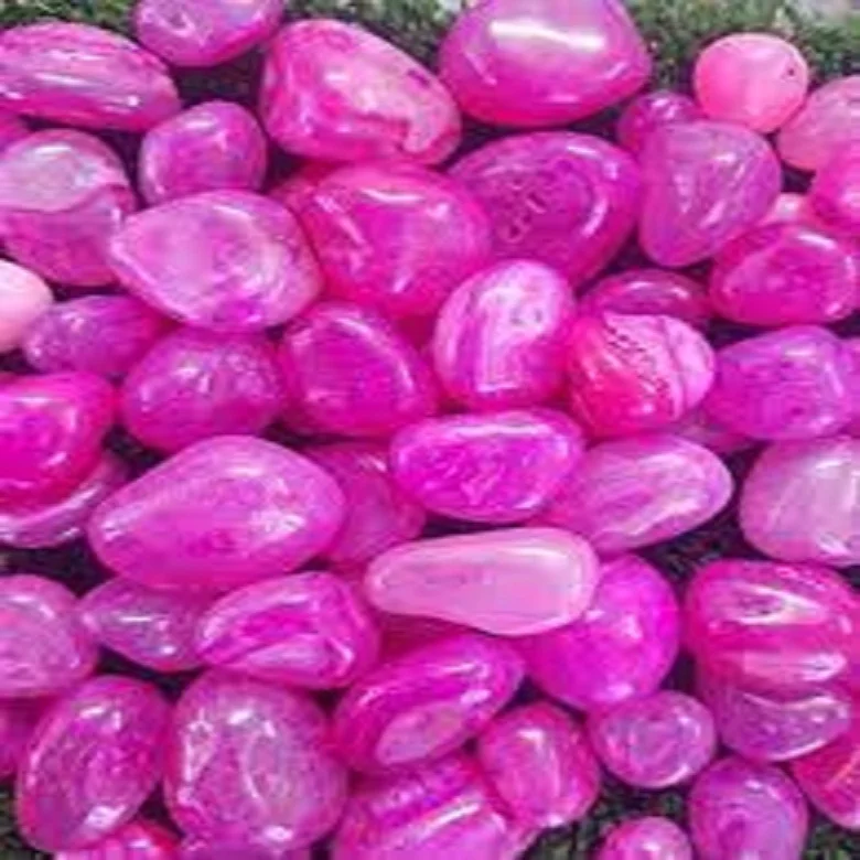 WHOLESALE NATURAL HEALING CRYSTAL PINK ONYX AGATE  TUMBLES/PEBBLES :  GEMSTONE HIGH QUALITY PINK ONYX POLISHED TUMBLED STONE